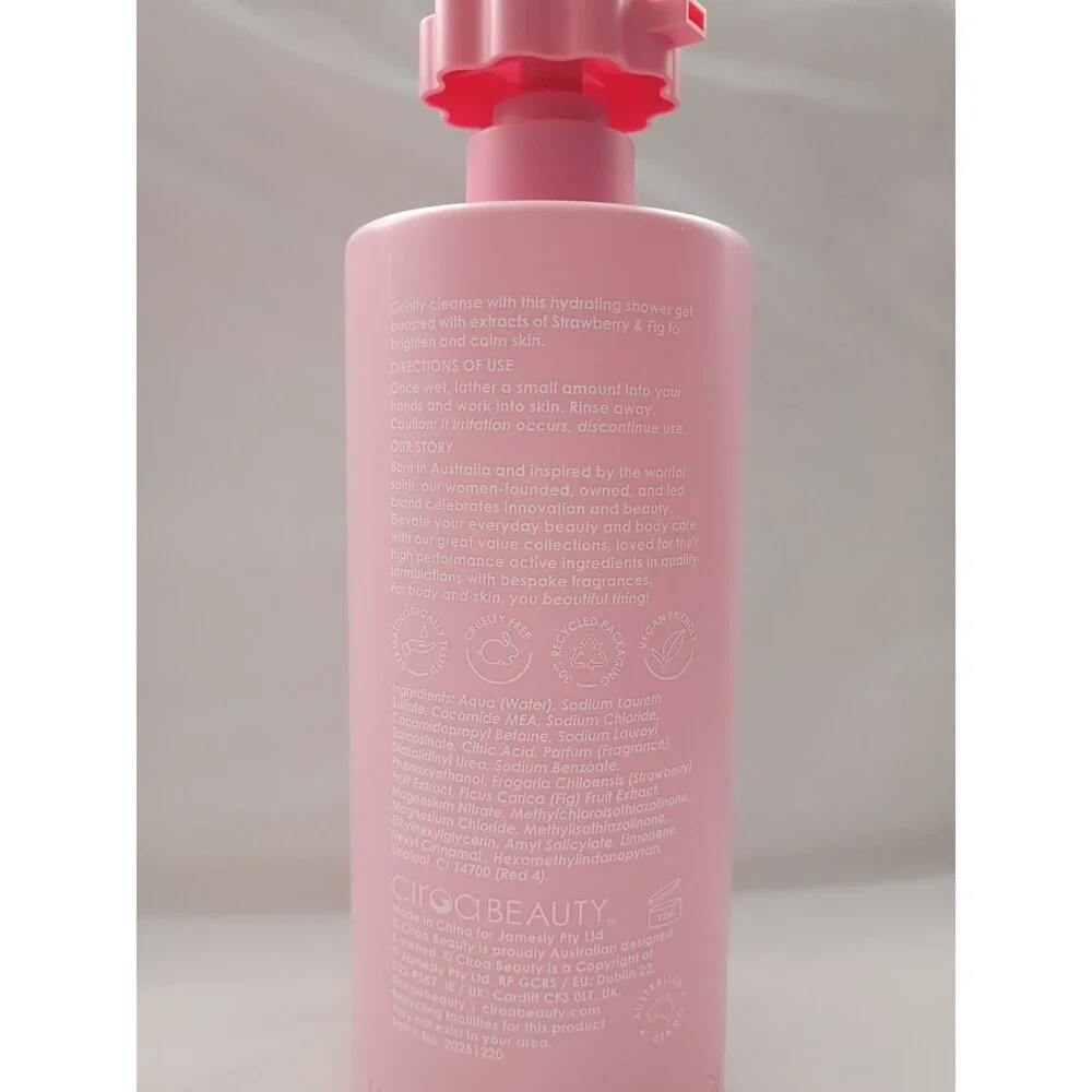 Ciroa Beauty Strawberry & Fig Shower Gel Clarify & Hydrating 33.8 fl oz